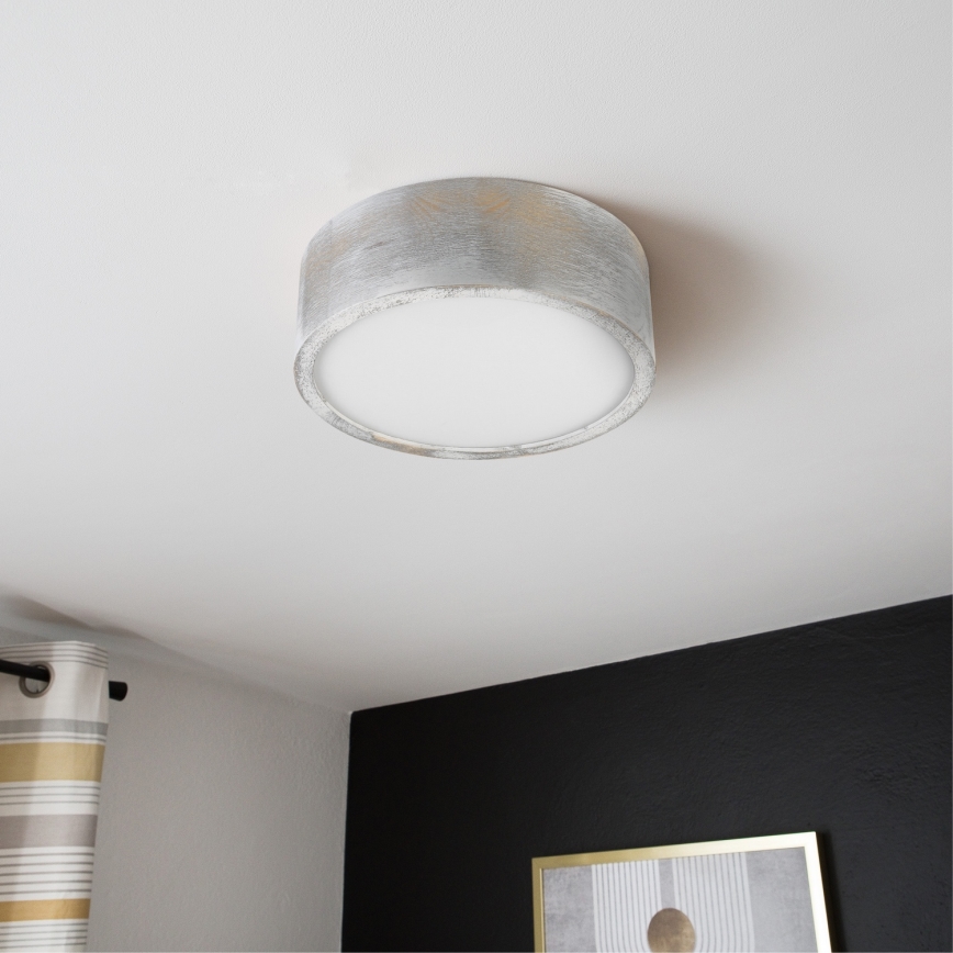 Brilagi - Stropna svetilka PINO 1xE27/15W/230V borovica/srebrna, premer 27,5 cm