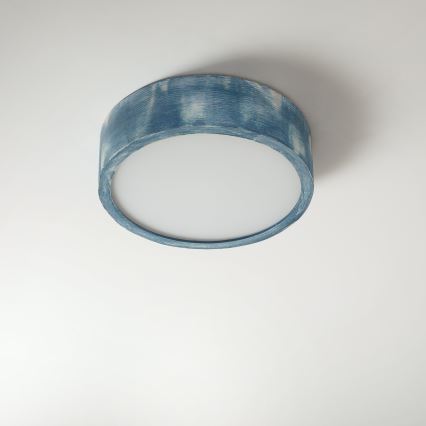Brilagi - Stropna svetilka PINO 1xE27/15W/230V macesen/modra, Ø 27,5 cm
