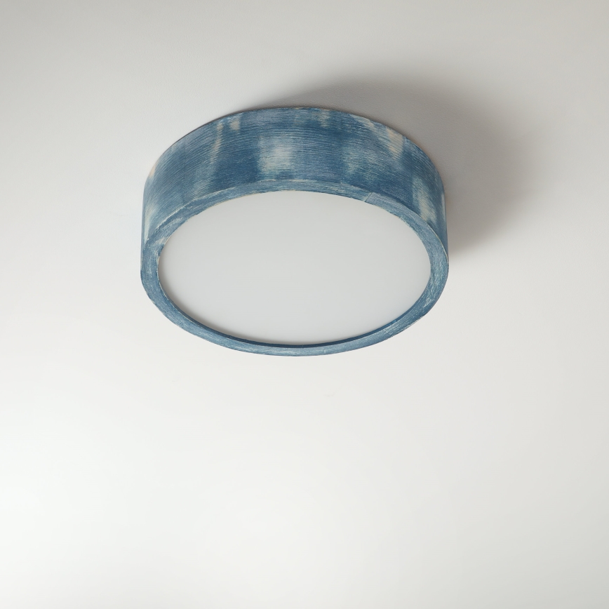 Brilagi - Stropna svetilka PINO 1xE27/15W/230V macesen/modra, Ø 27,5 cm