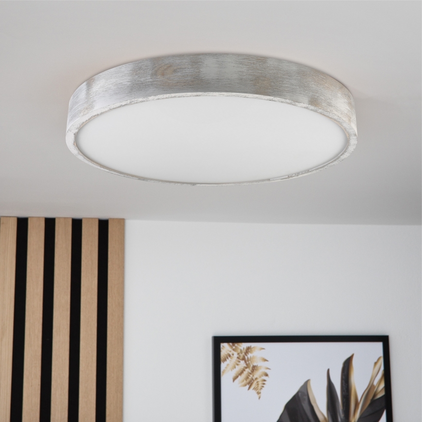 Brilagi - Stropna svetilka PINO 3xE27/15W/230V borovica/srebrna, premer 47,5 cm