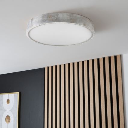 Brilagi - Stropna svetilka PINO 3xE27/15W/230V borovica/srebrna, premer 47,5 cm