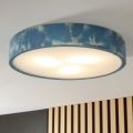 Brilagi - Stropna svetilka PINO 3xE27/15W/230V borovina/modra premer 47,5 cm