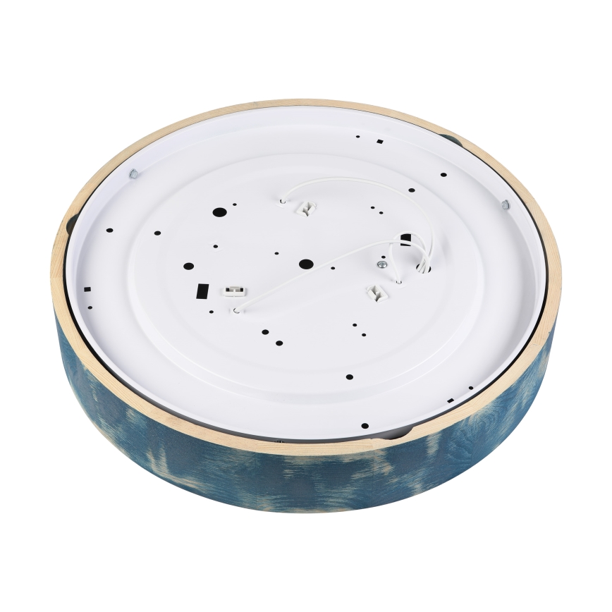 Brilagi - Stropna svetilka PINO 3xE27/15W/230V borovina/modra premer 47,5 cm