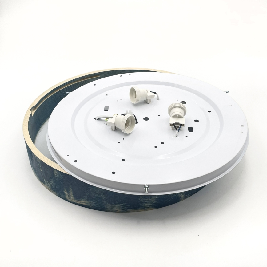 Brilagi - Stropna svetilka PINO 3xE27/15W/230V borovina/modra premer 47,5 cm