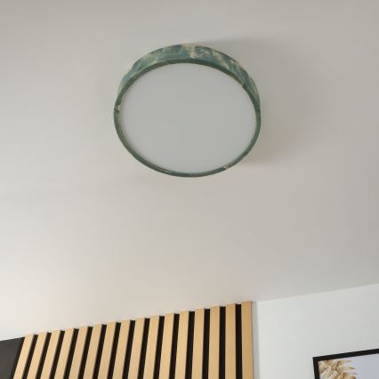 Brilagi - Stropna svetilka PINO 3xE27/15W/230V borovina/zelena premer 47,5 cm