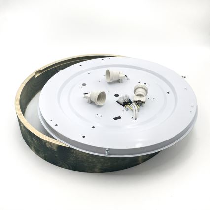 Brilagi - Stropna svetilka PINO 3xE27/15W/230V borovina/zelena premer 47,5 cm