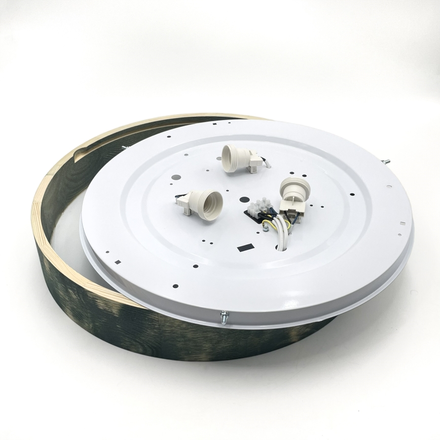 Brilagi - Stropna svetilka PINO 3xE27/15W/230V borovina/zelena premer 47,5 cm