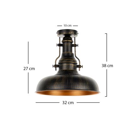 Brilagi - Stropna svetilka PYRONIC 1xE27/40W/230V fi 32 cm bronasta/patina