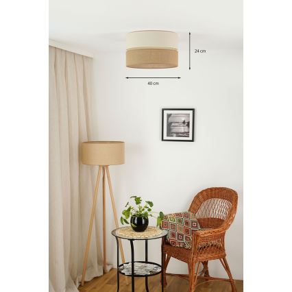 Brilagi - Stropna svetilka ROYAL YUTE 1xE27/15W/230V pr. 40 cm bež/krem barva