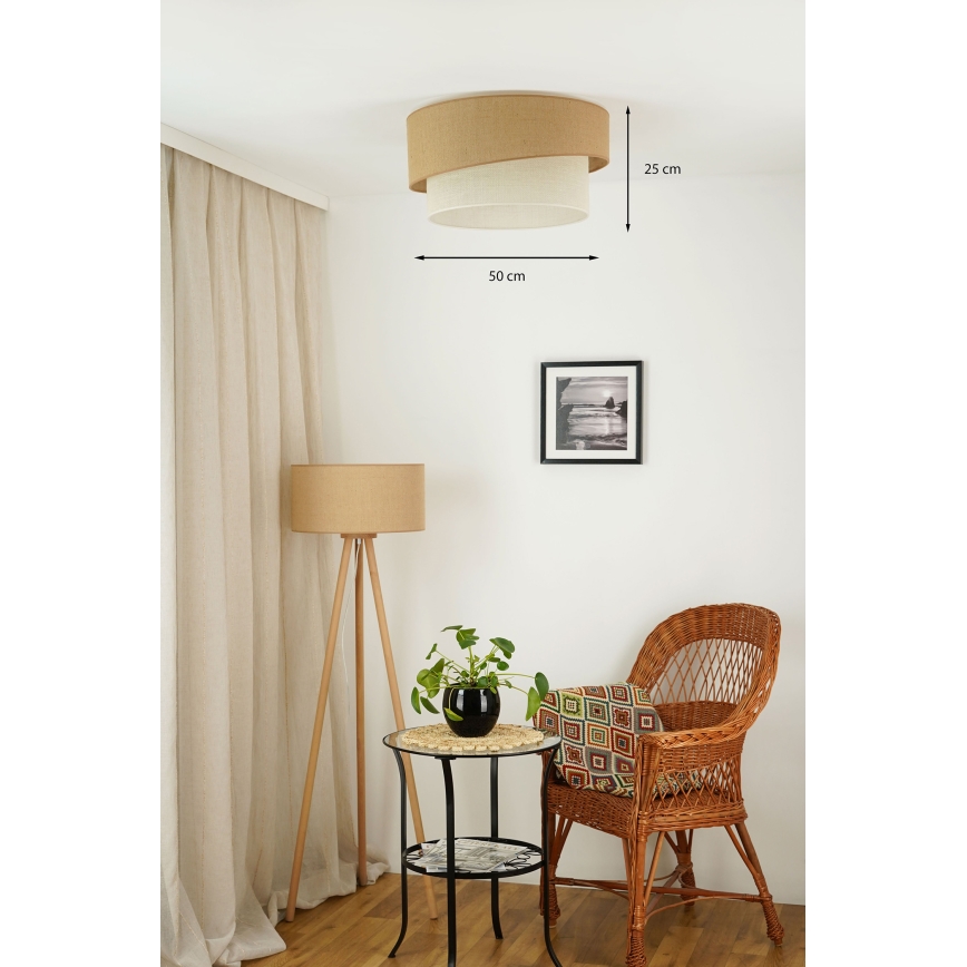 Brilagi - Stropna svetilka SHINE 1xE27/15W/230V pr. 50 cm bež/krem barva