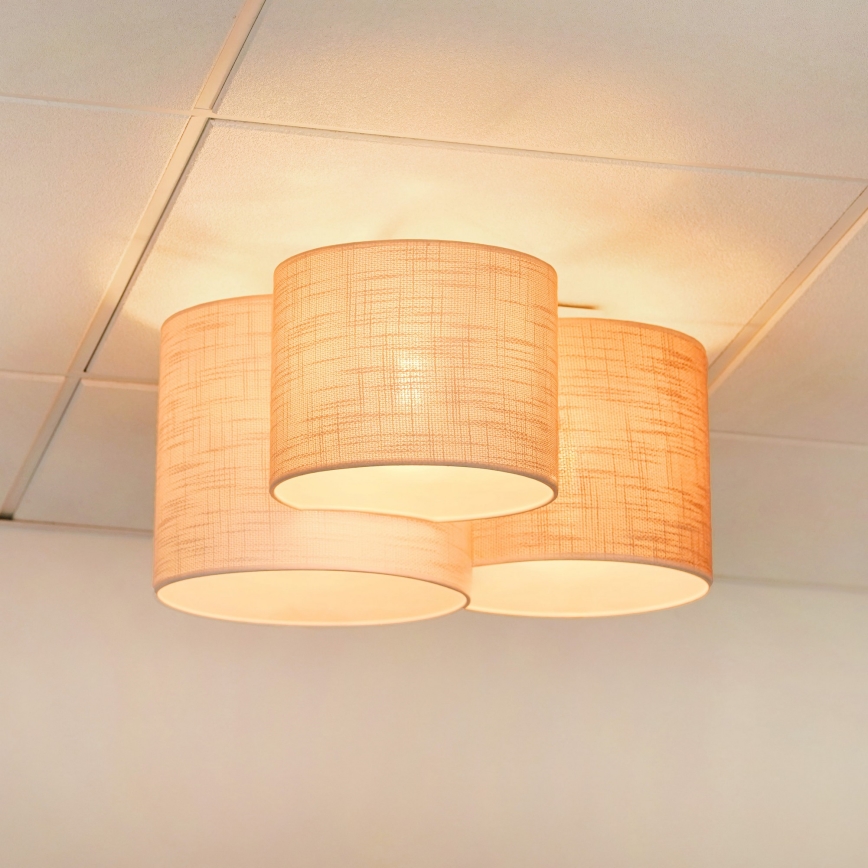 Brilagi - Stropna svetilka SNAKE 3xE27/15W/230V 50x57 cm siva/kremna