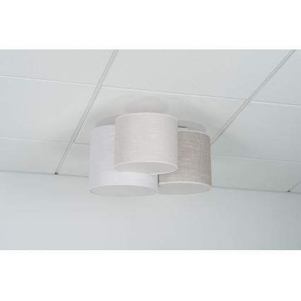Brilagi - Stropna svetilka SNAKE 3xE27/15W/230V 50x57 cm siva/kremna