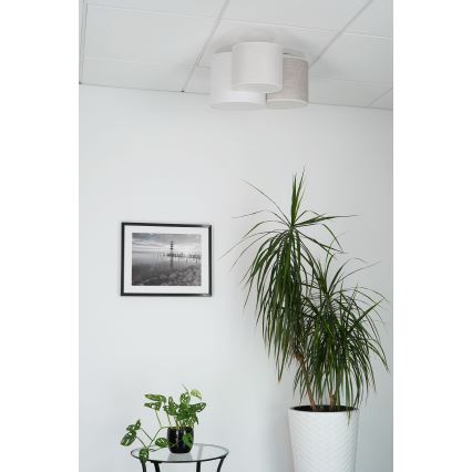 Brilagi - Stropna svetilka SNAKE 3xE27/15W/230V 50x57 cm siva/kremna