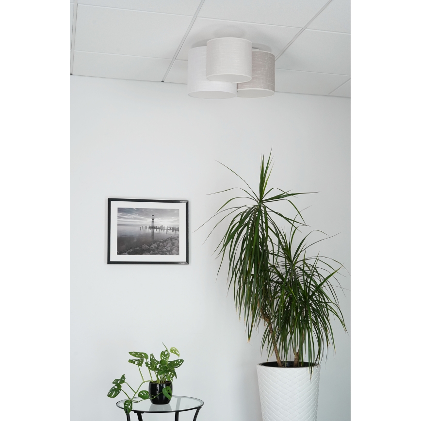 Brilagi - Stropna svetilka SNAKE 3xE27/15W/230V 50x57 cm siva/kremna