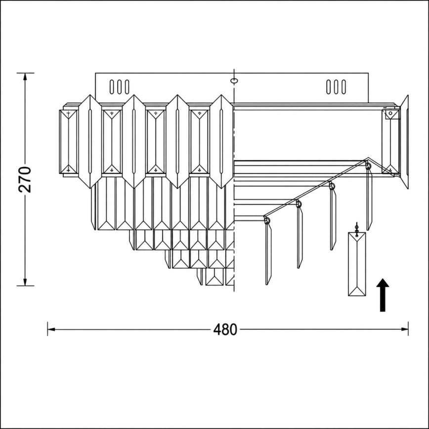 BRILAGI - Stropna svetilka SPECTRA 5xE14/40W/230V, premer 48 cm, črna