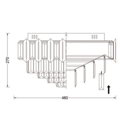 Brilagi - Stropna svetilka SPECTRA 5xE14/40W/230V, premer 48 cm, sijajni krom