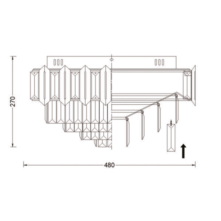 Brilagi - Stropna svetilka SPECTRA 5xE14/40W/230V, premer 48 cm, sijajni krom