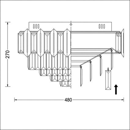 BRILAGI - Stropna svetilka SPECTRA 5xE14/40W/230V premer 48 cm zlata