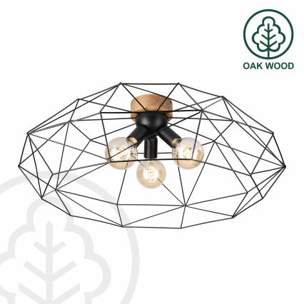 Brilagi - Stropna svetilka WOODY BASKET 3xE27/60W/230V Ø 80 cm hrast