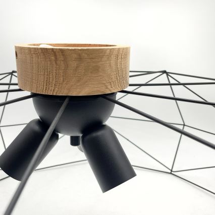 Brilagi - Stropna svetilka WOODY BASKET 3xE27/60W/230V Ø 80 cm hrast