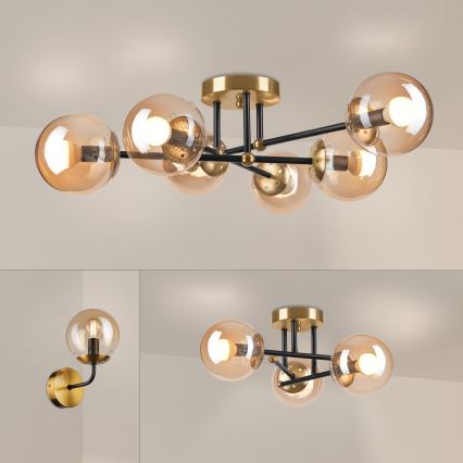 Brilagi - Stropna svetilka za površinsko montažo MALIVA 6xE14/15W/230V zlata