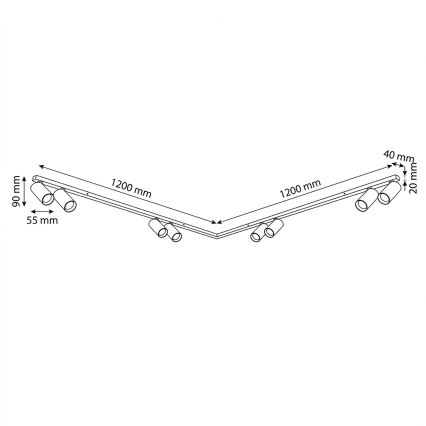 Brilagi - Stropna točkovna svetilka SELE LONG 8xGU10/30W/230V črna