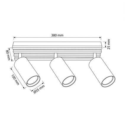 Brilagi - Stropna točkovna svetilka SELE WOOD 3xGU10/30W/230V bela/lesena