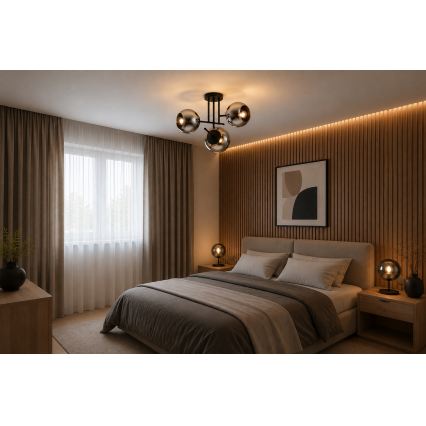 BRILAGI - Stropni lestenec DIOR 3xE27/60W/230V črna/dimno siva