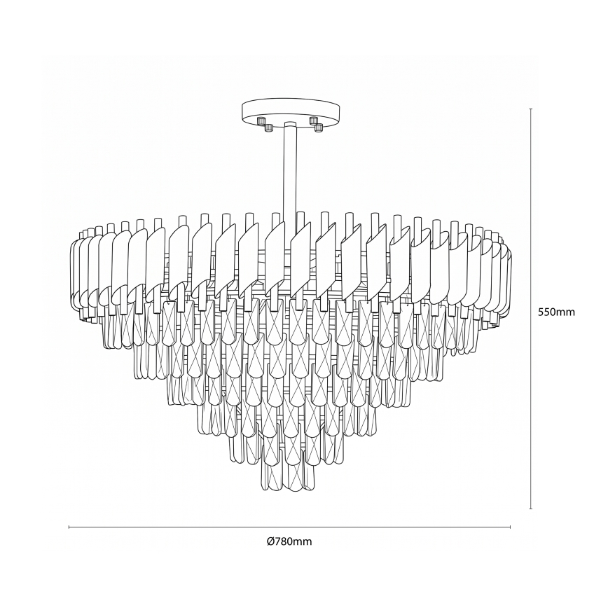 BRILAGI - Stropni lestenec ECLIPSE 12xE14/10W/230V, premer 78 cm, zlata/črna