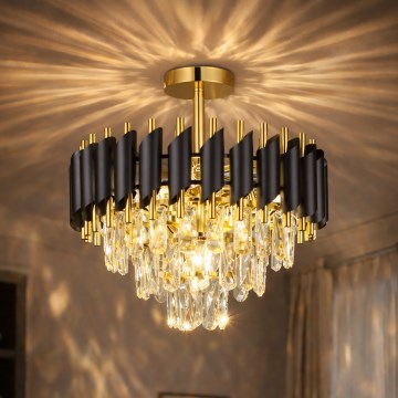 Brilagi - Stropni lestenec ECLIPSE 5xE14/10W/230V premer 38 cm črna/zlata