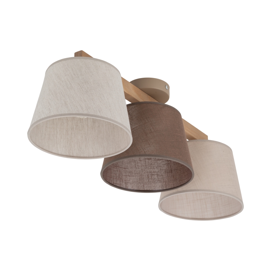 Brilagi - Stropni lestenec LATTE 3xE27/15W/230V borovica/mix