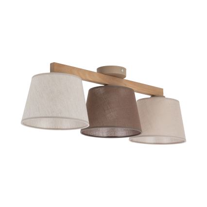 Brilagi - Stropni lestenec LATTE 3xE27/15W/230V borovica/mix