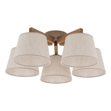 Brilagi - Stropni lestenec LATTE SABIA 5xE27/60W/230V borovica/krema
