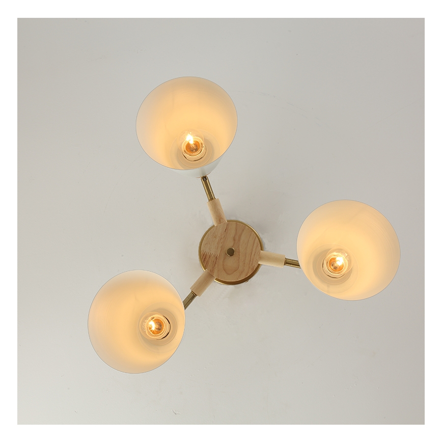 Brilagi - Stropni lestenec LUND WOOD 3xE27/40W/230V, premer 50 cm, kavčukov les