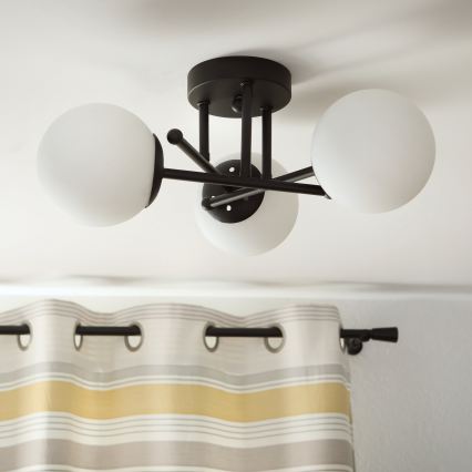 Brilagi - Stropni lestenec MALIVA 3xE14/15W/230V črna/bela