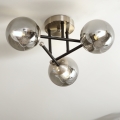 Brilagi - Stropni lestenec MALIVA 3xE14/15W/230V matni krom/zadimljeno steklo