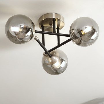 Brilagi - Stropni lestenec MALIVA 3xE14/15W/230V matni krom/zadimljeno steklo