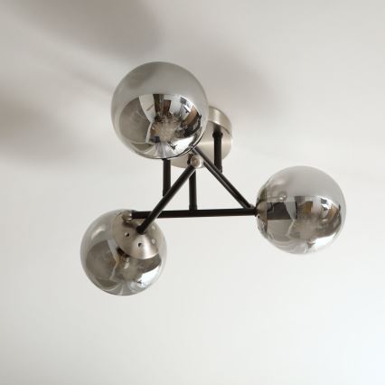 Brilagi - Stropni lestenec MALIVA 3xE14/15W/230V matni krom/zadimljeno steklo