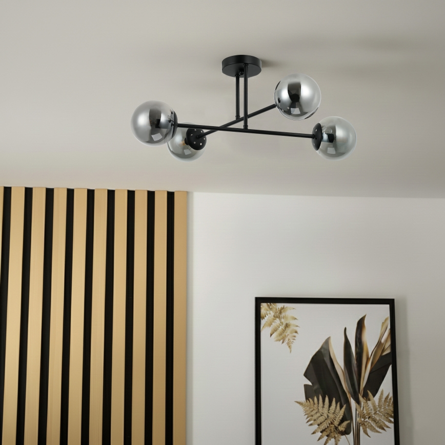 Brilagi - Stropni lestenec MALIVA 4xE14/15W/230V črna/dimljena