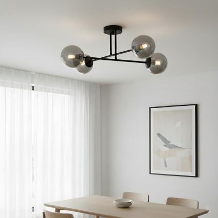 Brilagi - Stropni lestenec MALIVA 4xE14/15W/230V črna/dimljena