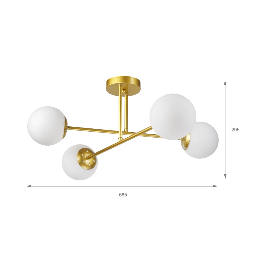 Brilagi - Stropni lestenec MALIVA 4xE14/15W/230V zlata/bela
