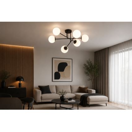 Brilagi - Stropni lestenec MILO 6xE27/60W/230V črne barve