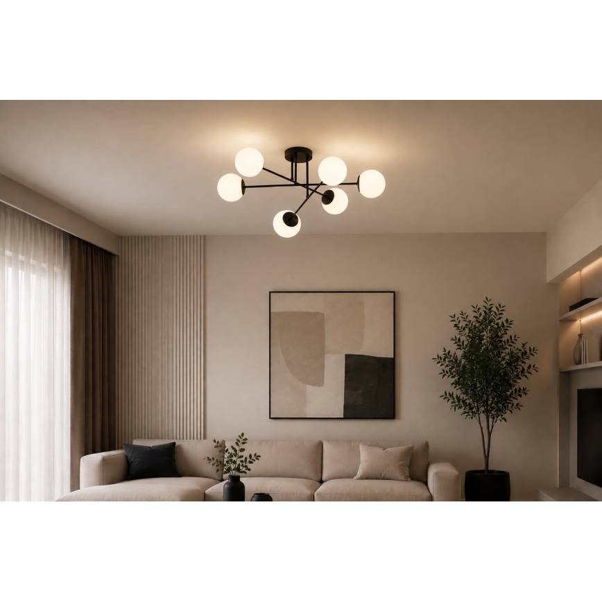 Brilagi - Stropni lestenec MILO 6xE27/60W/230V črne barve