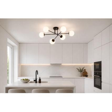 Brilagi - Stropni lestenec MILO 6xE27/60W/230V črne barve