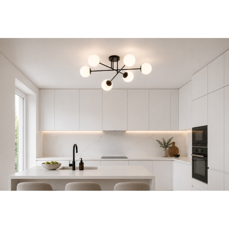 Brilagi - Stropni lestenec MILO 6xE27/60W/230V črne barve
