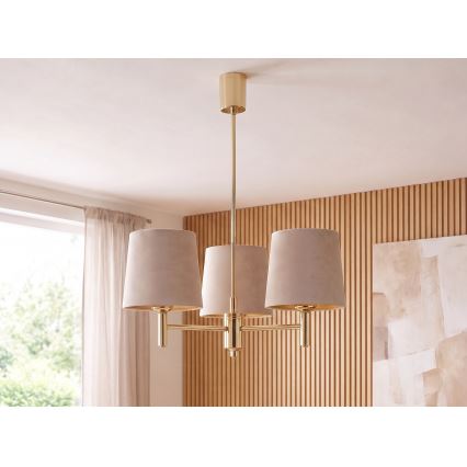 Brilagi - Stropni lestenec na drogu MONTE 3xE27/60W/230V bež/zlata