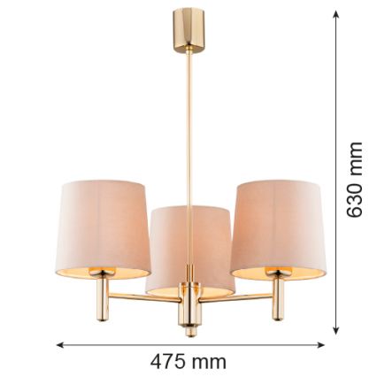 Brilagi - Stropni lestenec na drogu MONTE 3xE27/60W/230V bež/zlata
