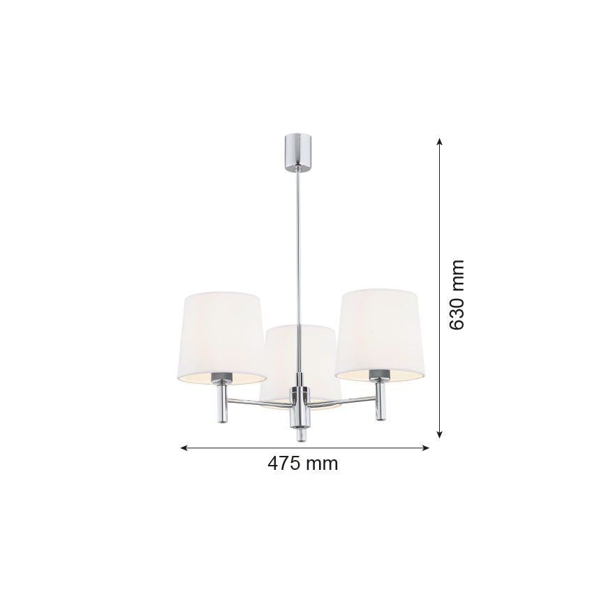 Brilagi - Stropni lestenec na drogu MONTE 3xE27/60W/230V kremna/sijajni krom