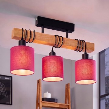 Brilagi - Stropni lestenec NUBILA 3xE27/60W/230V bor/rožnat