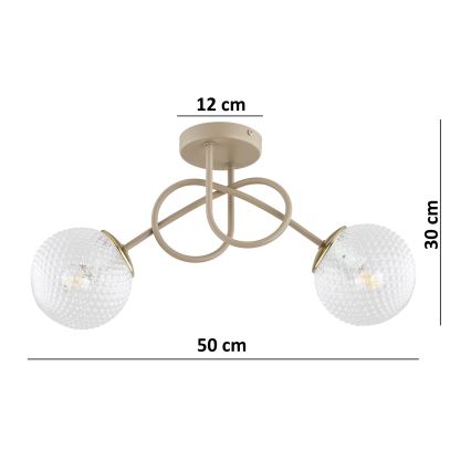 Brilagi - Stropni lestenec STELLA 2xE27/60W/230V bež/zlata